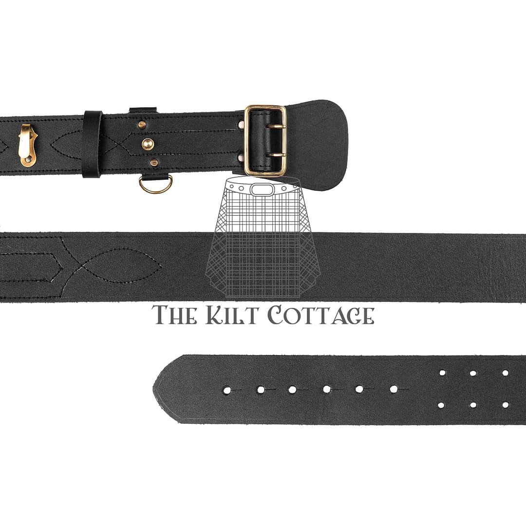 Black Leather Gold Accessories Sam Browne Belt