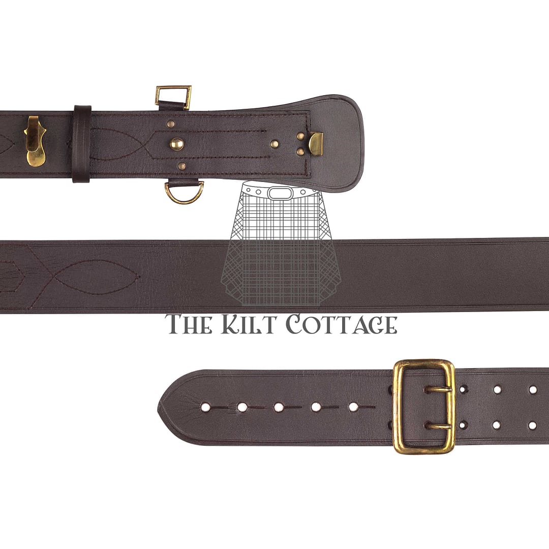 Brown Leather Gold Accessories Sam Browne Belt