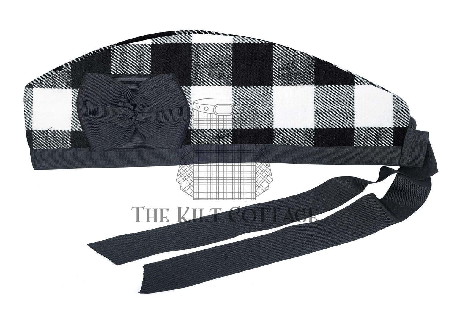 White Black Rob Roy White Black Rob Roy Tartan Glengarry Cap
