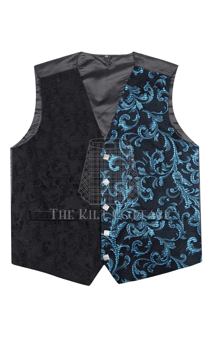 Sea Green Barcode 5 Buttons Argyll Waistcoat