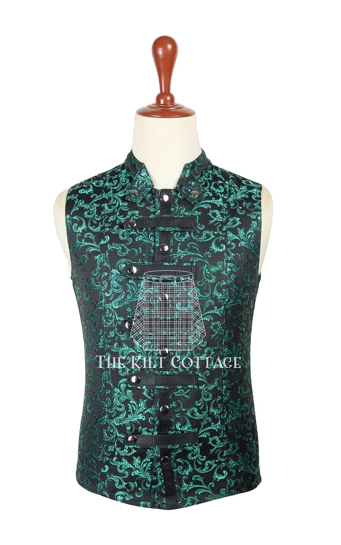 Green Barcode Punk Rock Gothic Vest