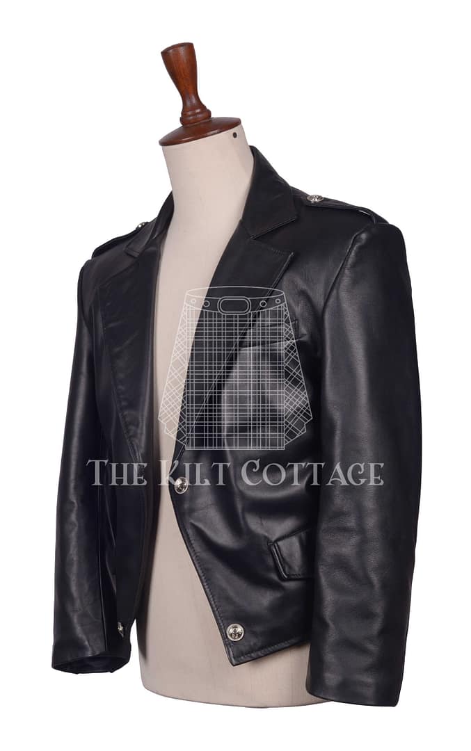 Black Leather Prince Charlie Jacket