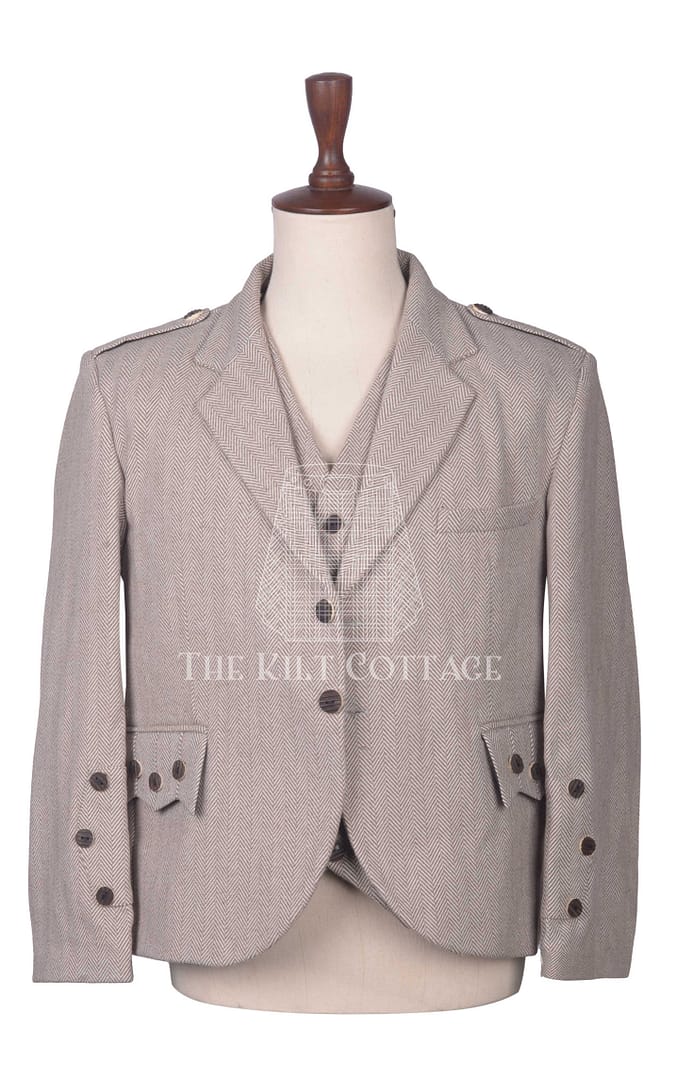 Rose Gold Tweed Argyll Jacket and Waistcoat (2)