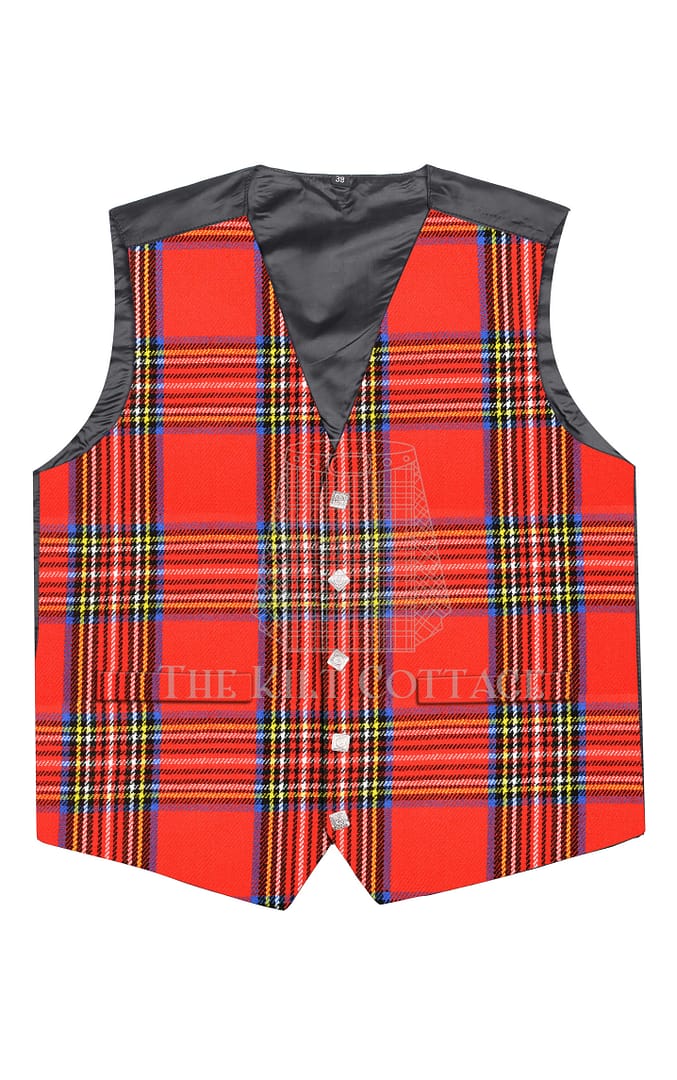Royal Stewart Tartan 5 Buttons Argyll Waistcoat
