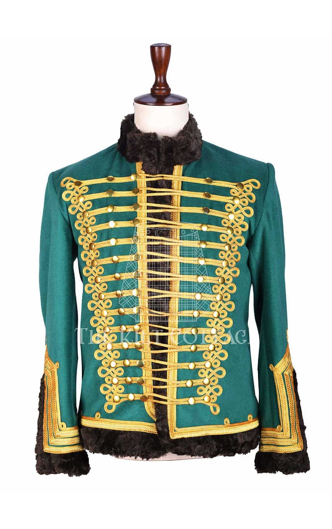 Green Gold Military Doublet Jacket