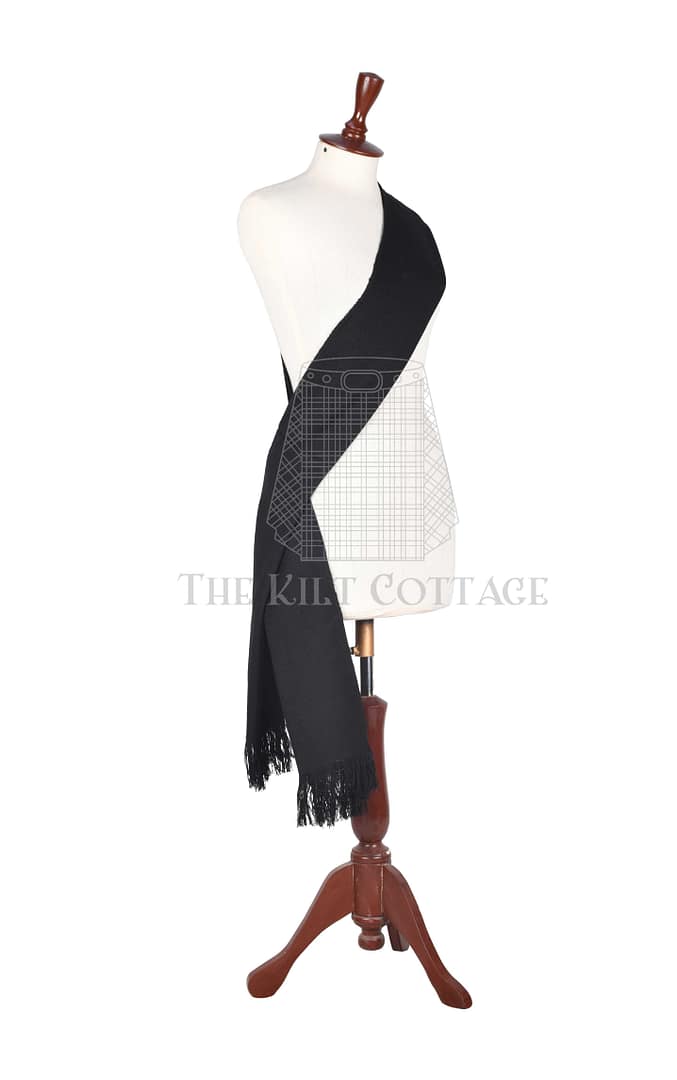 Women Tartan Solid Black Sashes