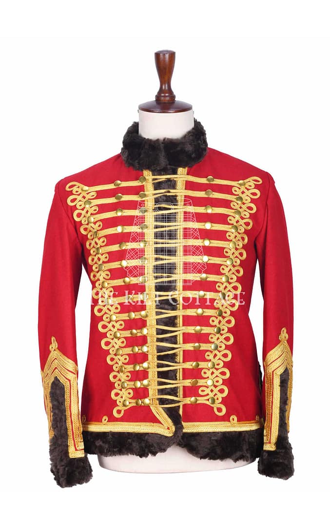 Red Gold Military Hassar Jacket