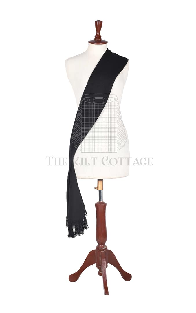Women Tartan Solid Black Sashes