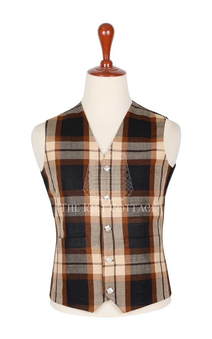 Rose Ancient Tartan 5 Buttons Argyll Waistcoat