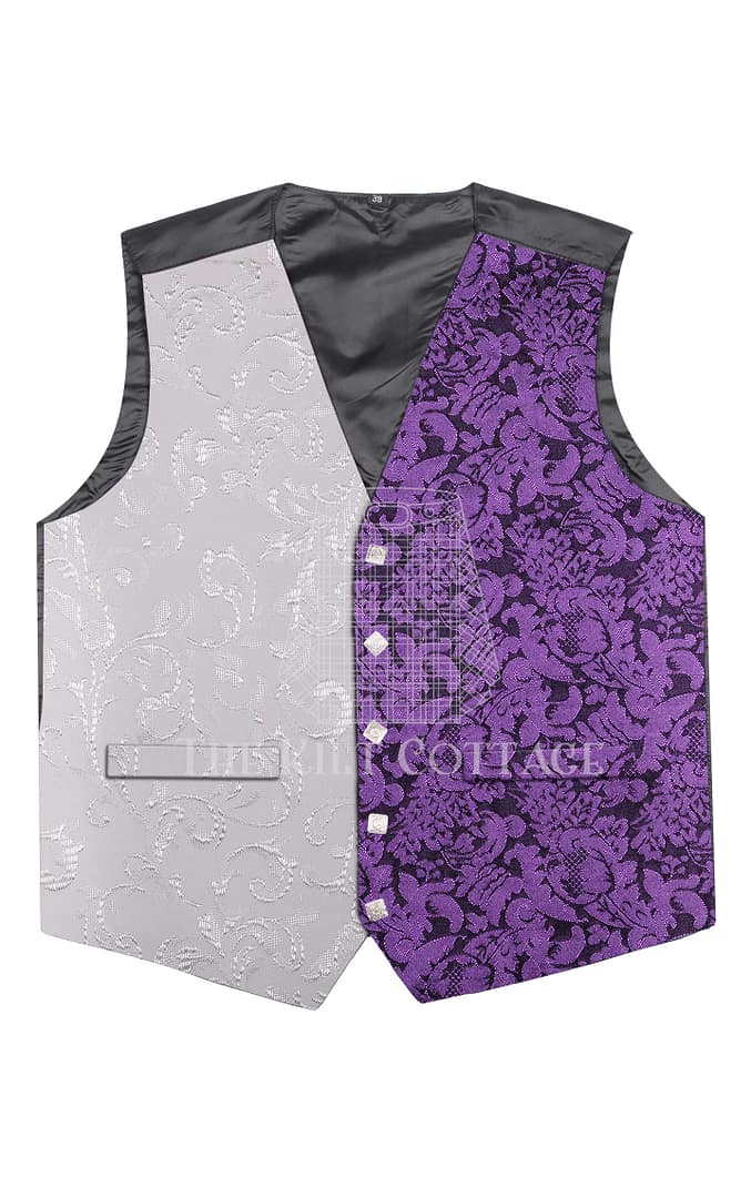 Purple Barcode 5 Buttons Argyll Waistcoat