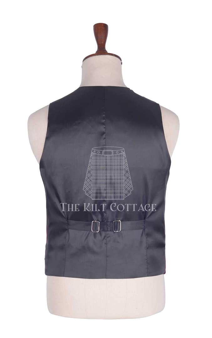 Red Velvet 5 Buttons Argyll Waistcoat