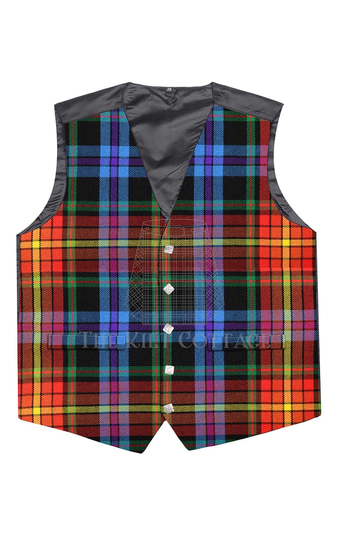 LGBTQ Pride Tartan 5 Buttons Argyll Waistcoat