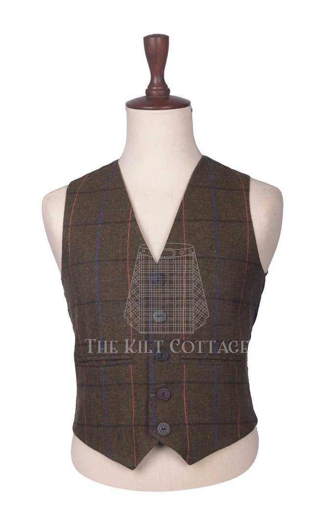 Country Brown Tweed Argyll Jackets and Waistcoat