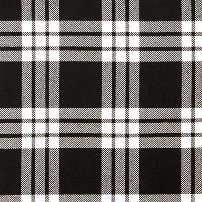 MacFarlane Black-White Ancient Tartan Fabric