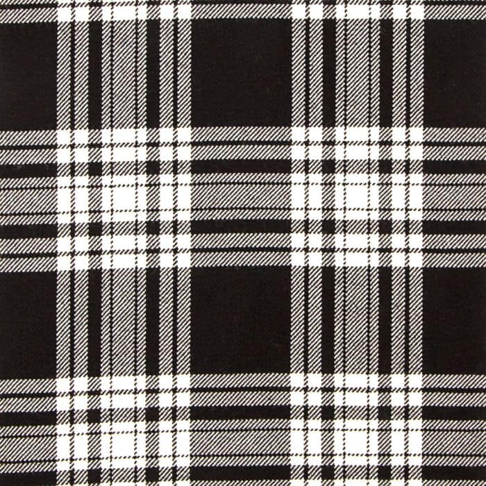 Menzies Black And White Modern Tartan Fabric