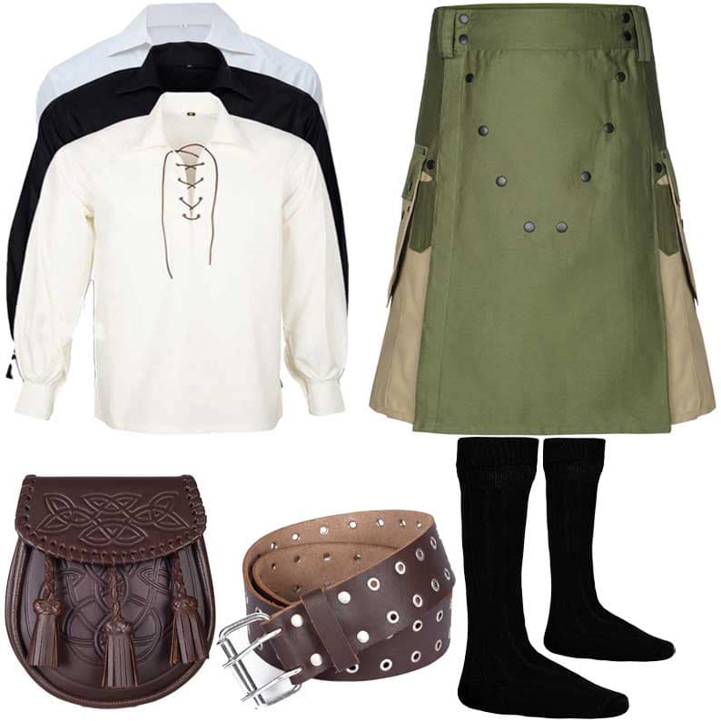 Men's Scottish Caual Kilt Outfit