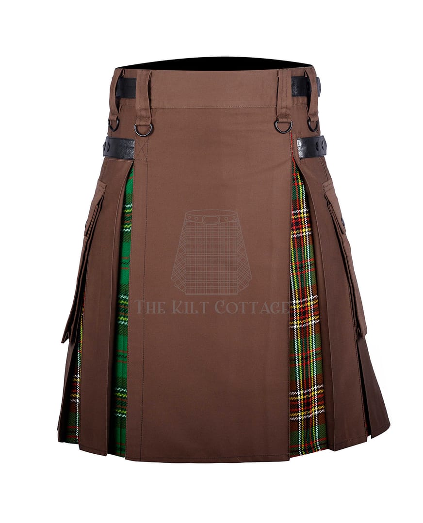 Brown Cotton Tara Tartan Hybrid Kilt