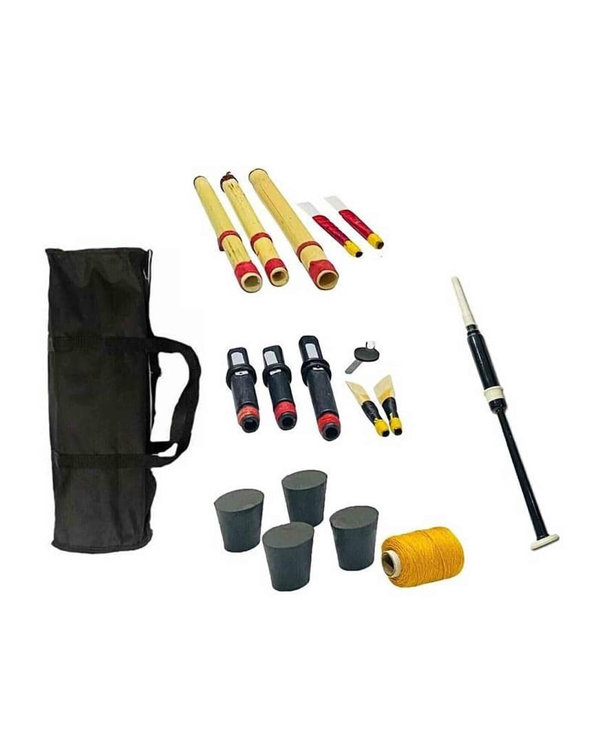 reat Highland Scottish Bagpipes Silver Mounts Black Rosewood