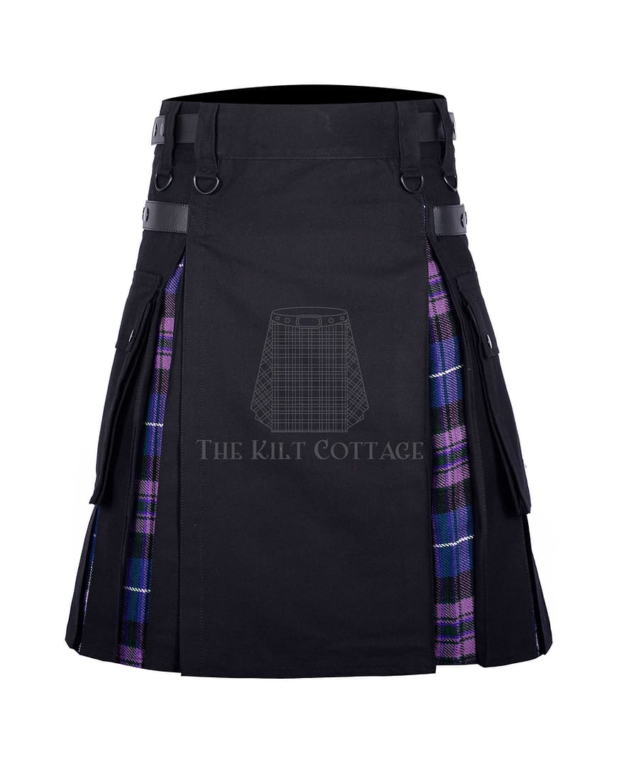 Black Cotton Pride of Scotland Tartan Hybrid Kilt