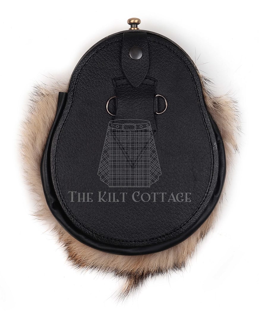 Brass Stag Head Coyote Fur Full Dress Sporran