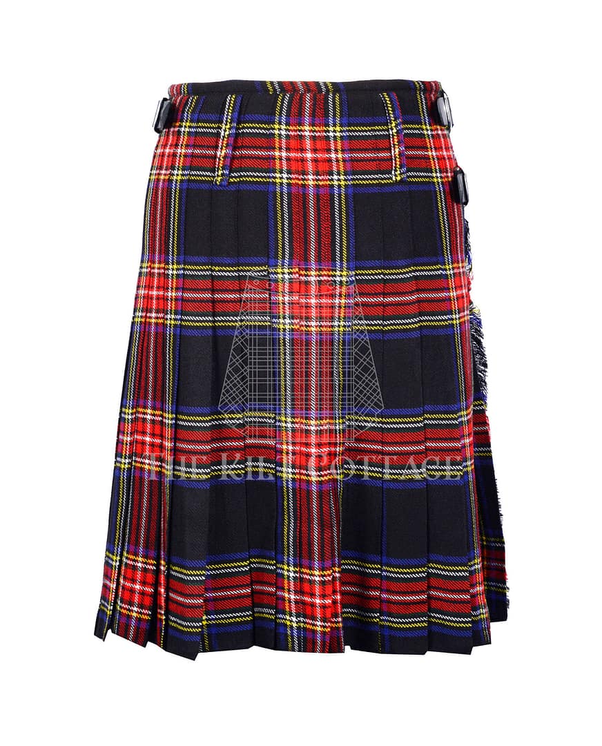 Black Stewart Tartan 8 Yard Kilt