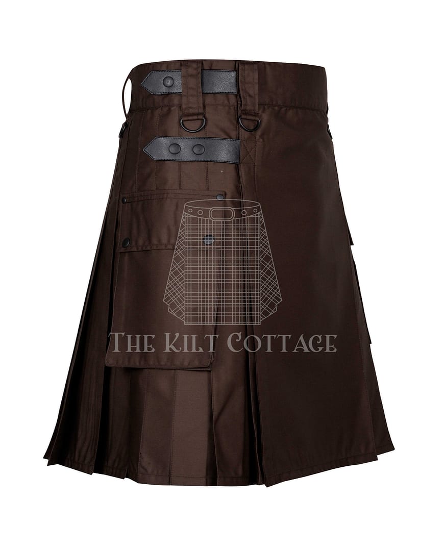 Brown Cotton Utility Kilt