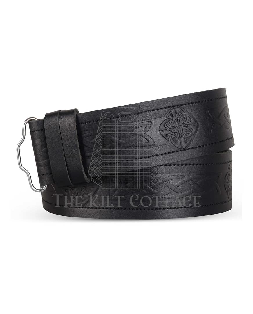 Celtic Knots Diamond Shape Embossed Kilt Belt