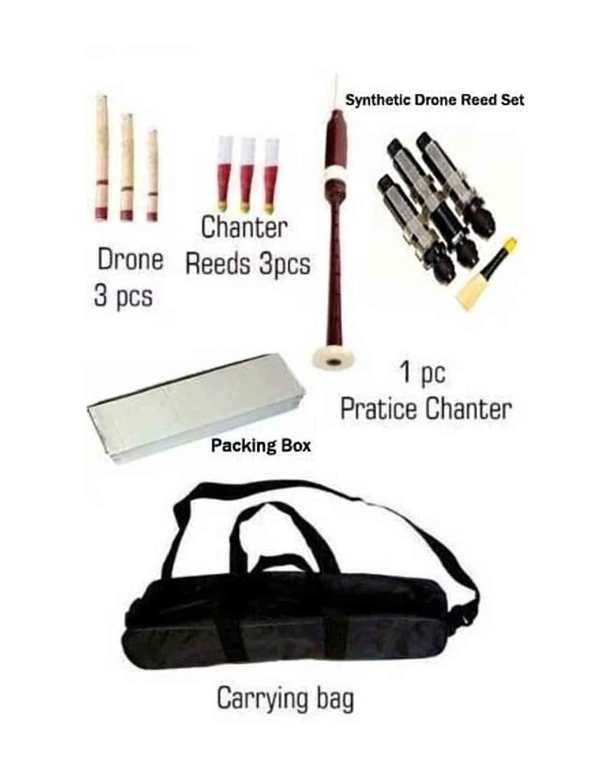 Scottish Silver Mount Rosewood Black Bagpipes