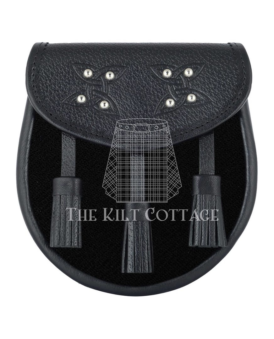 Solid Black Tartan Sporran