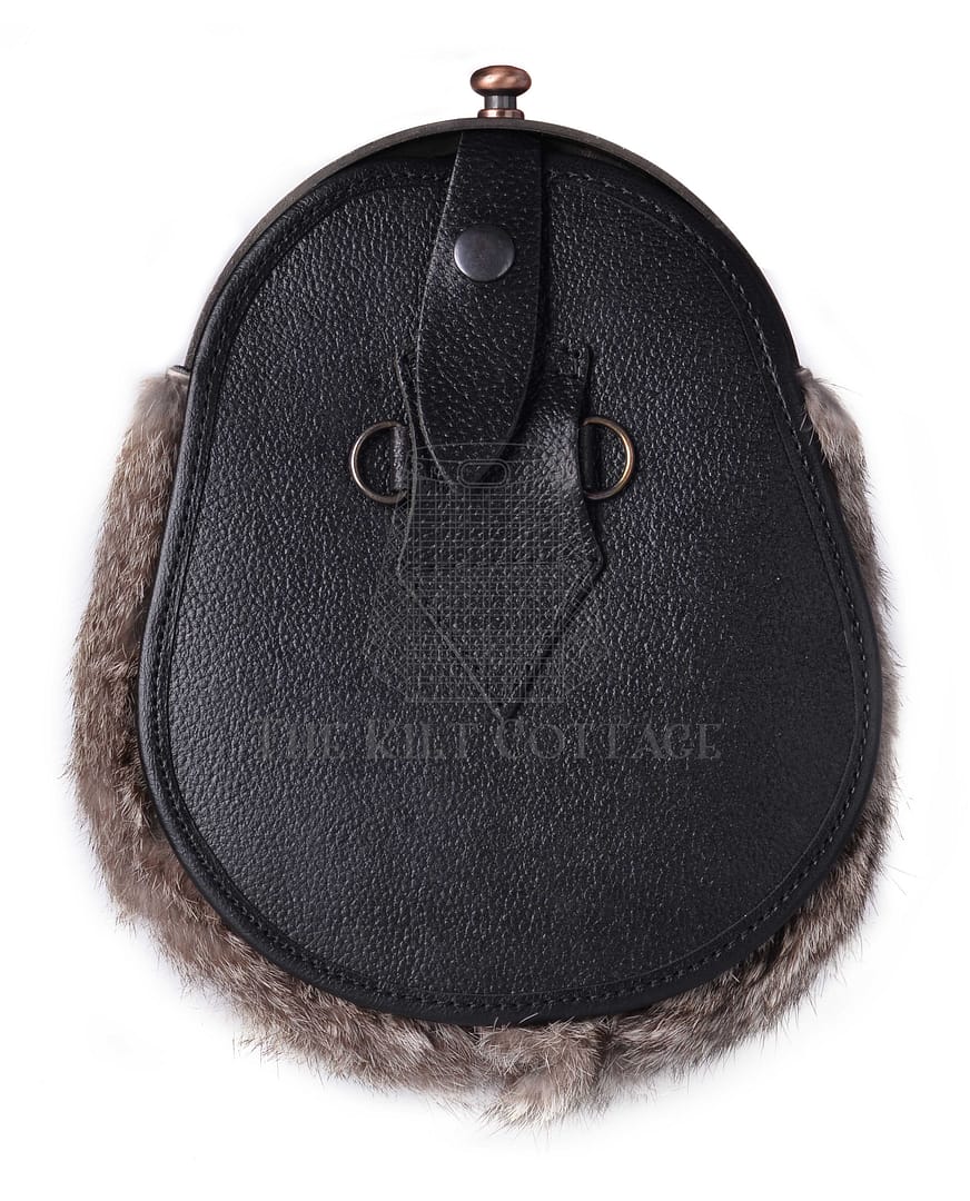 Bronze Highland Cow Brown Rabbit Fur Full Dress Sporran