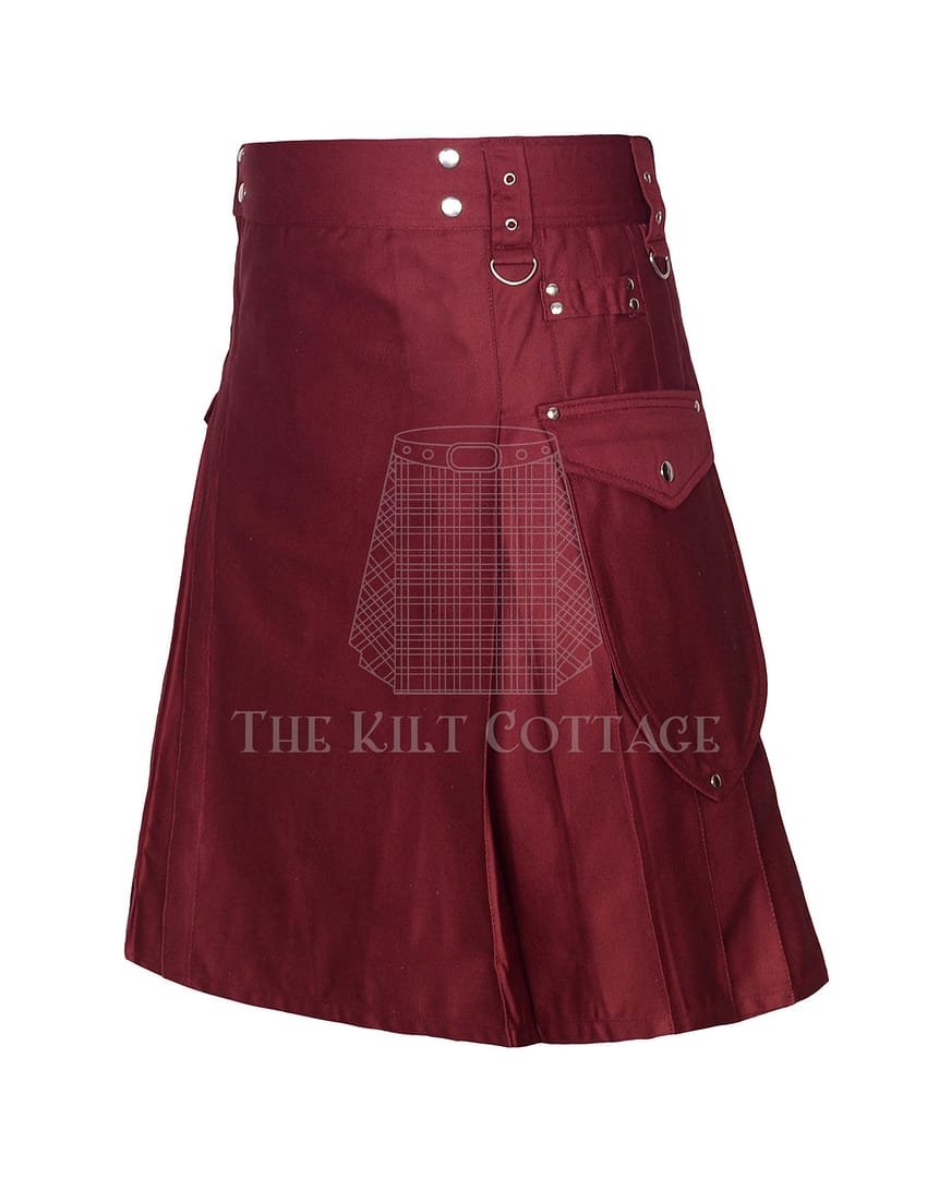 Maroon Cotton Utility Kilt