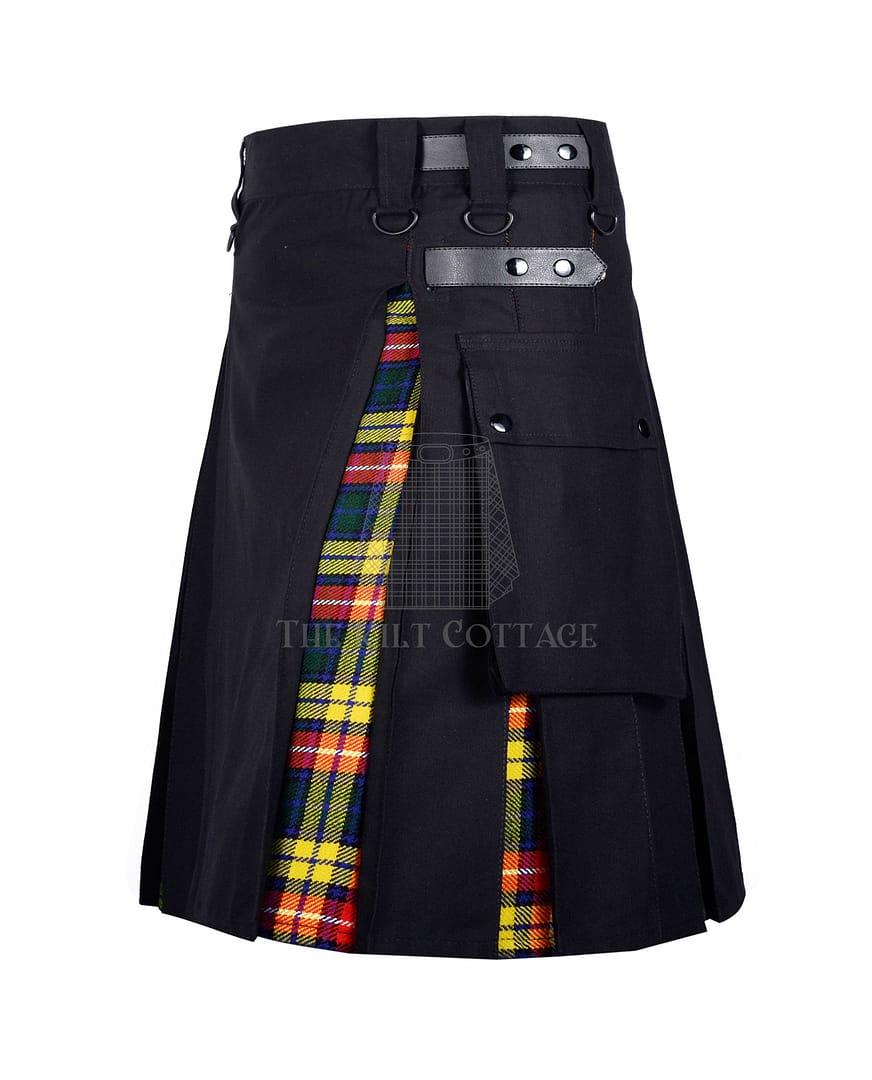 Black Cotton Buchanan Tartan Hybrid Kilt
