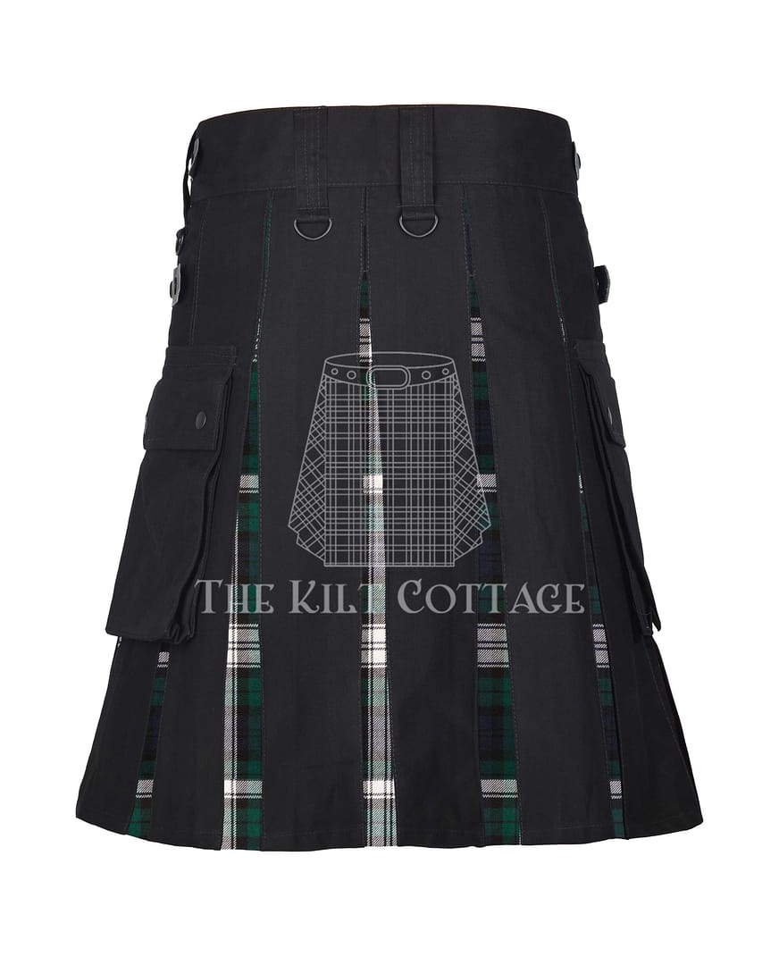 Black Watch Tartan Black Cotton Hybrid Utility Kilt