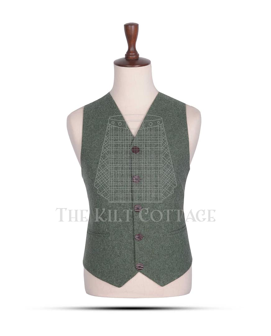 Lovat Green Wool Argyll Vest Lovat Green Wool Argyll Vest