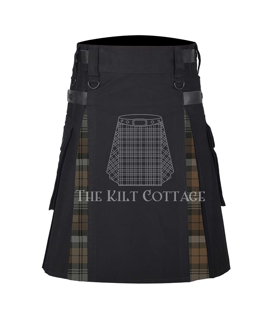 Black Watch Tartan Black Cotton Hybrid Utility Kilt