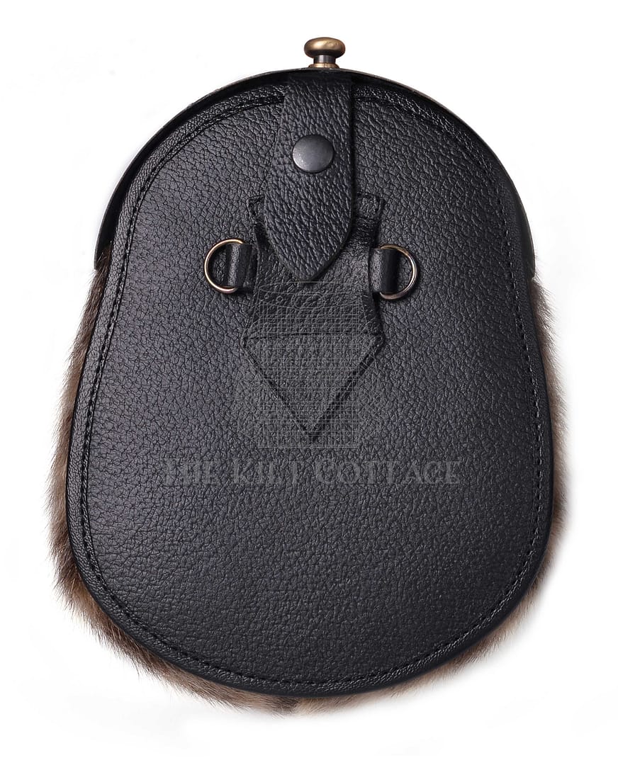 Brass Thistle Seal Fur Full Dress Sporran