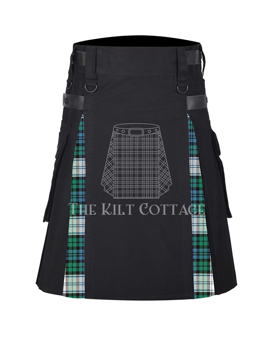 Black Watch Tartan Black Cotton Hybrid Utility Kilt