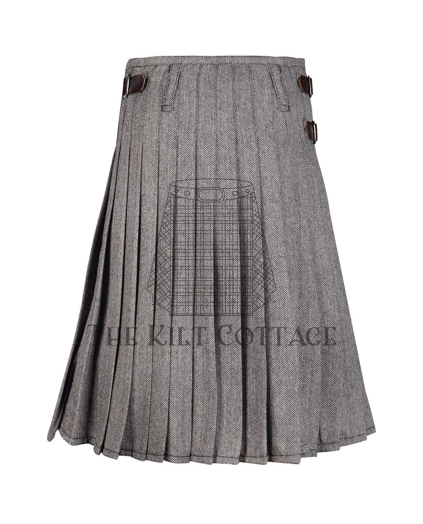 Gray Tweed Kilt Scottish Outfit