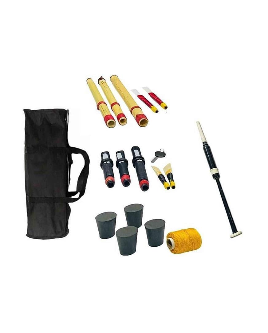 Scottish Great Highland Bagpipes Silver Black Rosewood