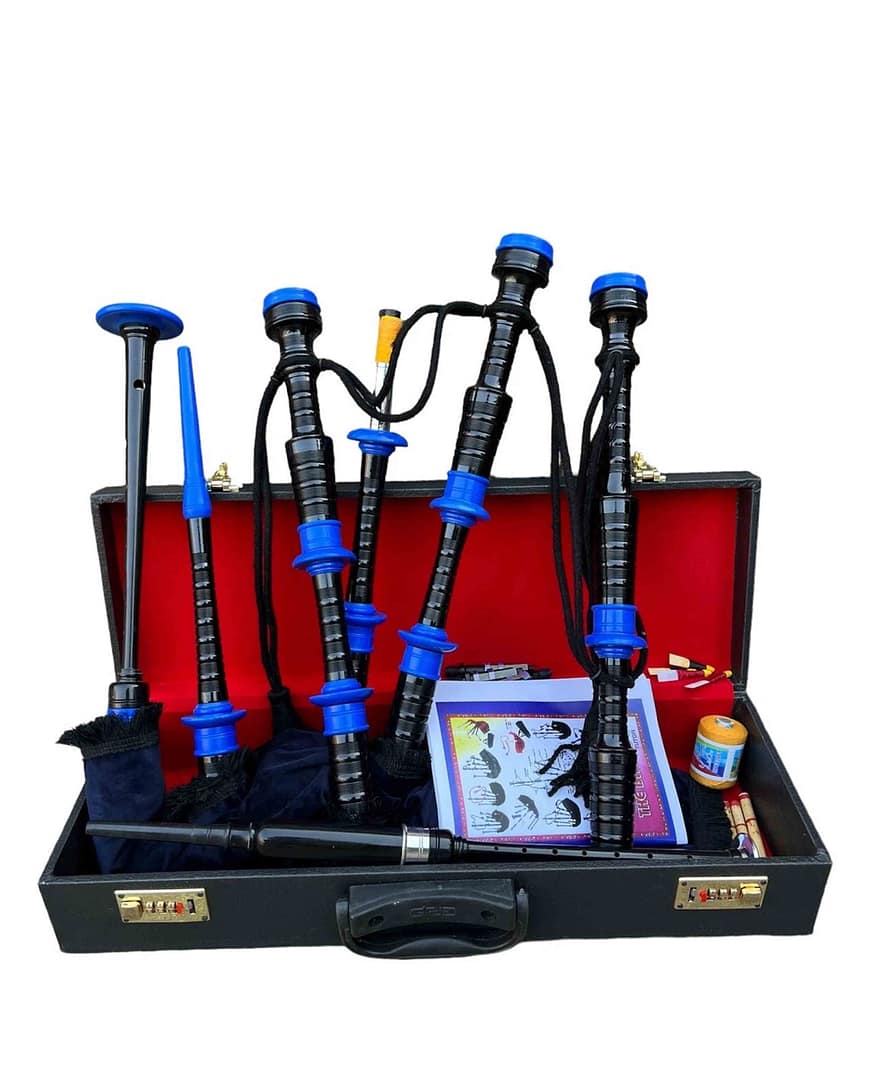 Scottish Bagpipe Full Set Blue Mounts Bagpipe Scottish Bagpipe Full Set Blue Mounts Bagpipe