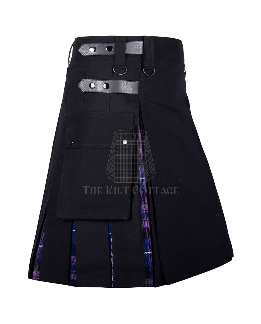Black Cotton Pride of Scotland Tartan Hybrid Kilt