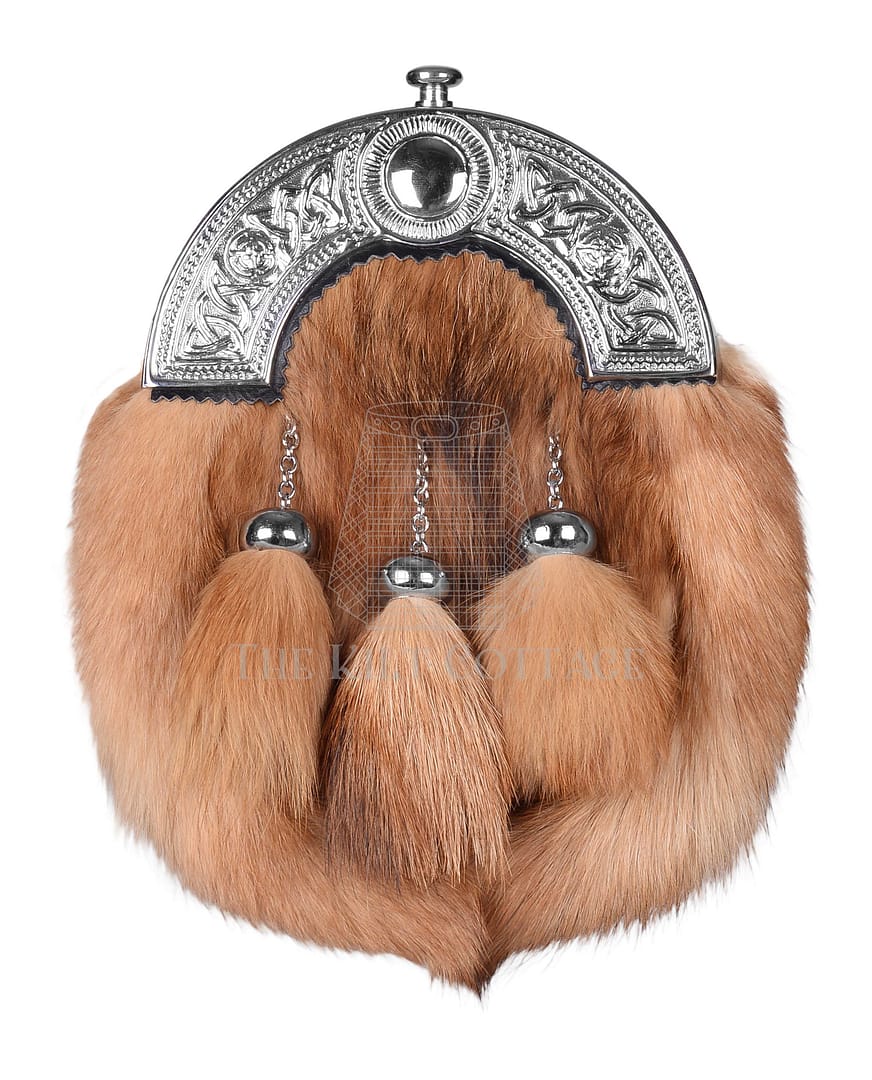 Regular Cantle Red Fox Fur Full Dress Sporran