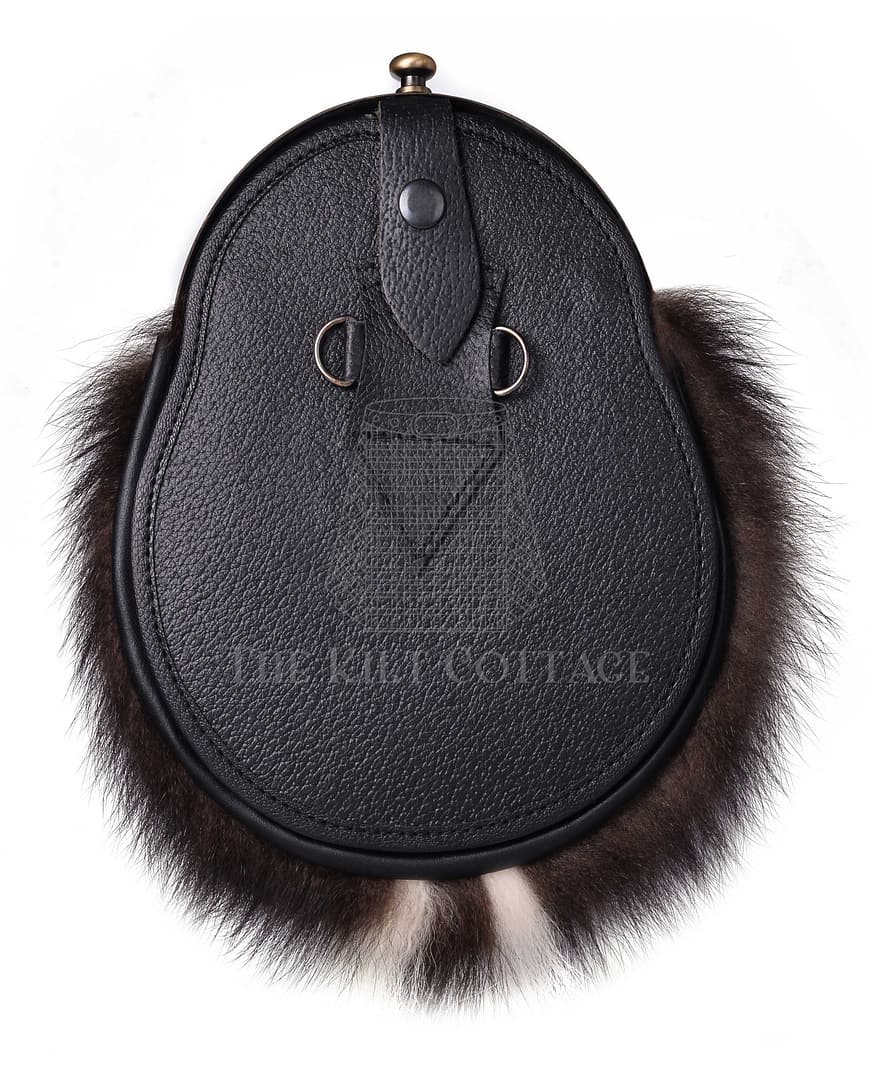Brass Thistle Skunk Fur Full Dress Sporran