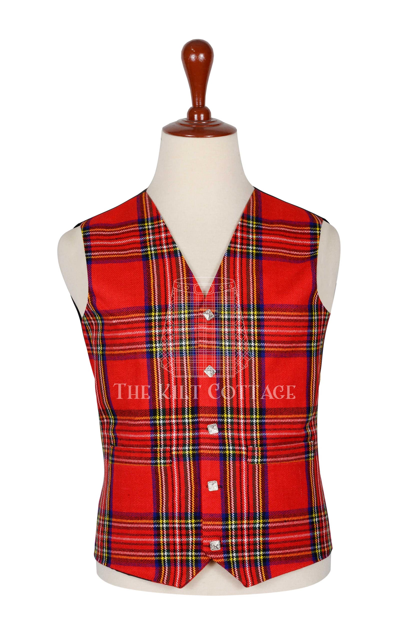 Stewart Royal Tartan 5 Buttons Argyll Waistcoat Stewart Royal Tartan 5 Buttons Argyll Waistcoat
