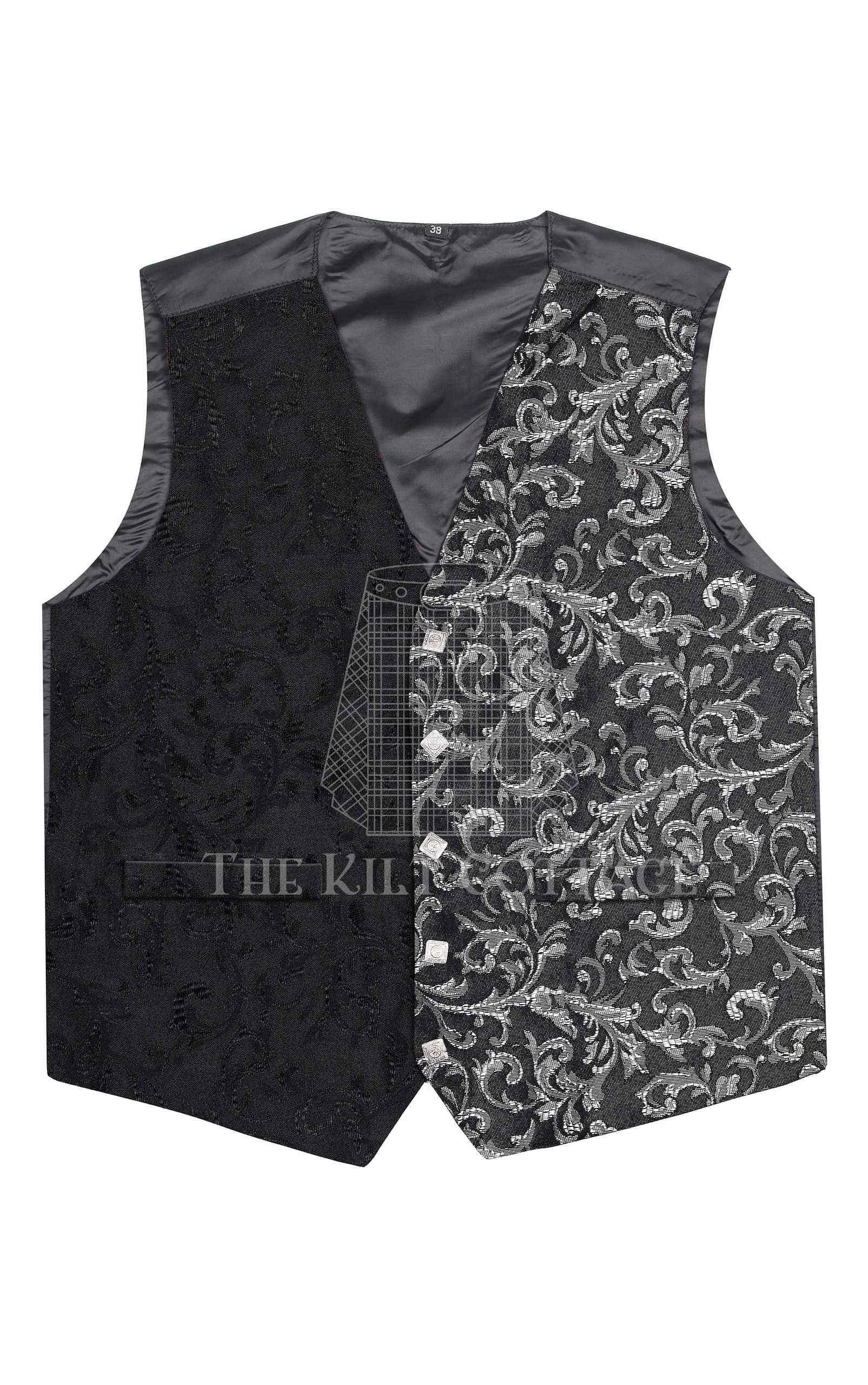 Silver Barcode 5 Buttons Argyll Waistcoat Silver Barcode 5 Buttons Argyll Waistcoat